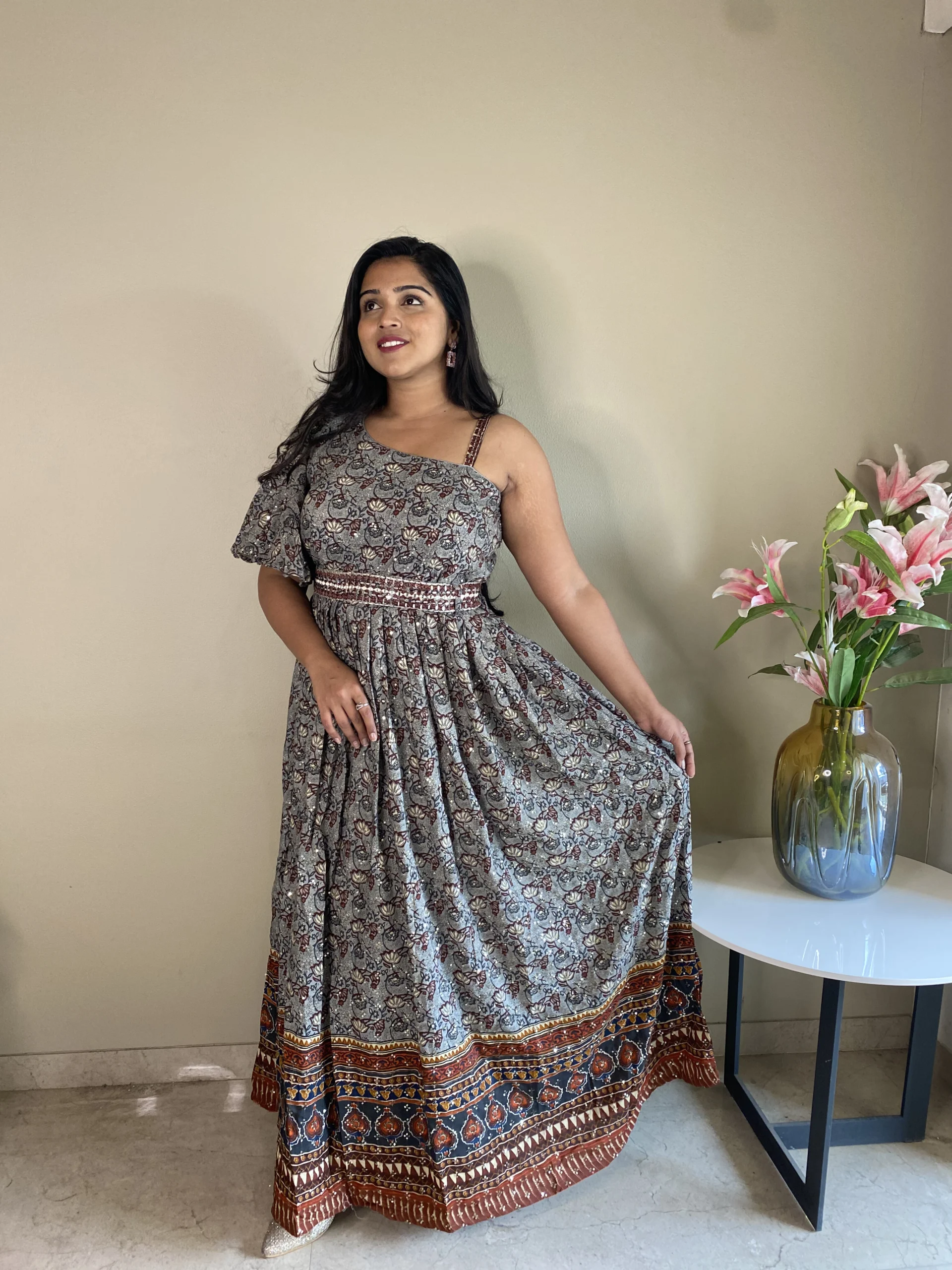Yellow Silk Indo Western Gown – Khushkar
